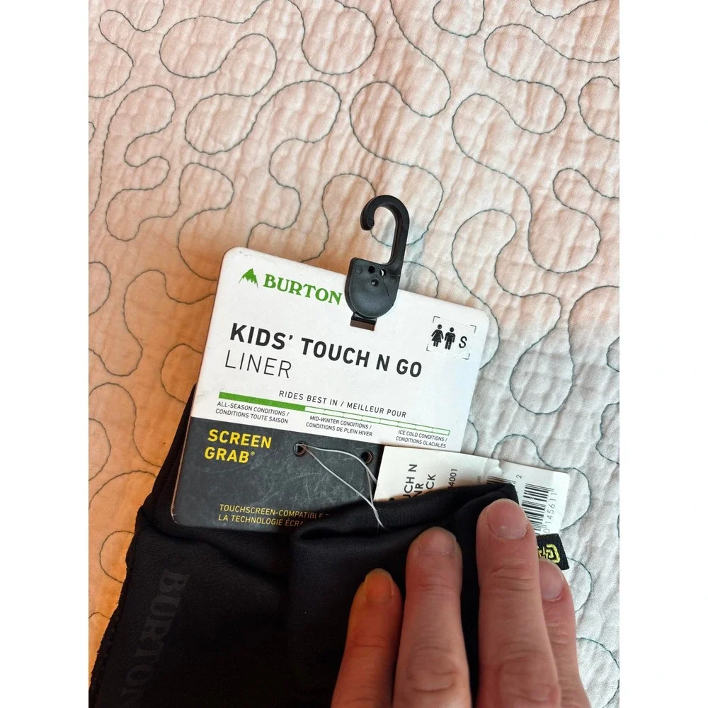 Burton Kids Touch N Go Liner Gloves True Black Screen Grab Touchscreen Small